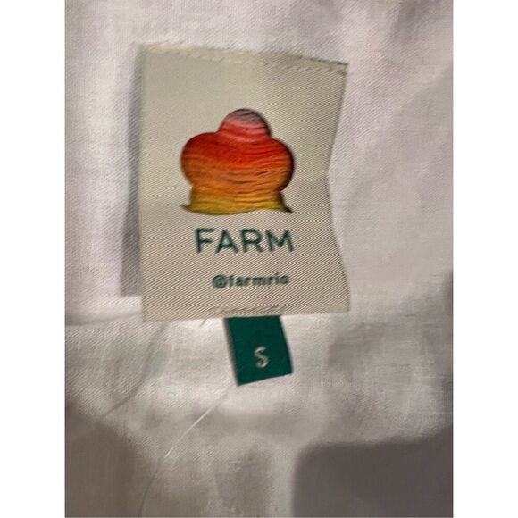 FARM Rio Women's White Blue Mystic Lotus Print Linen Blend Maxi Dress Small NWOT - Picture 12 of 16